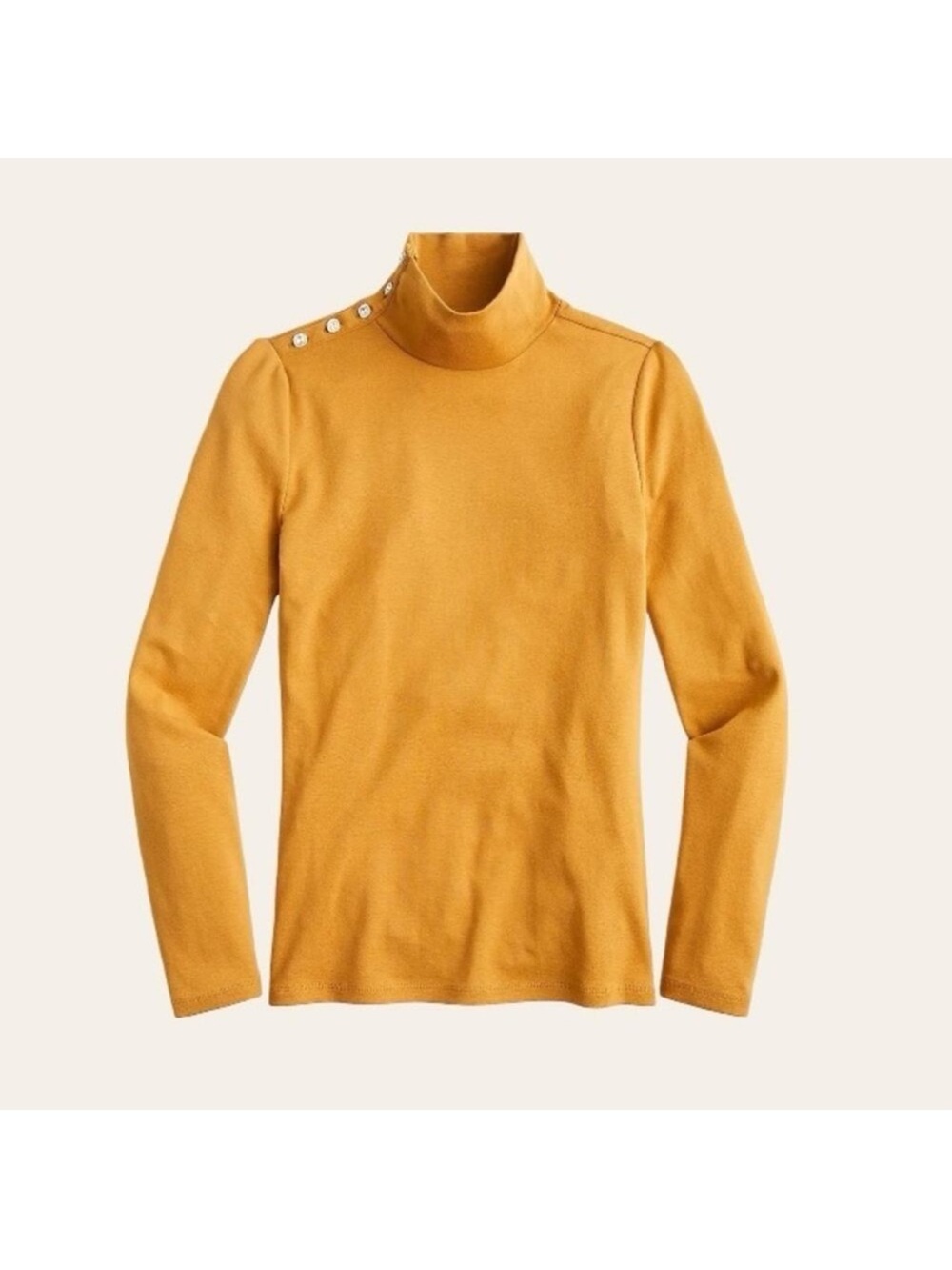 J.Crew Turtleneck Perfect-Fit Ribbed Turtleneck with Jewel Buttons Size Medium